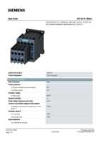 Datasheet for Siemens 3RT20161BB44, EAN: 4011209896949